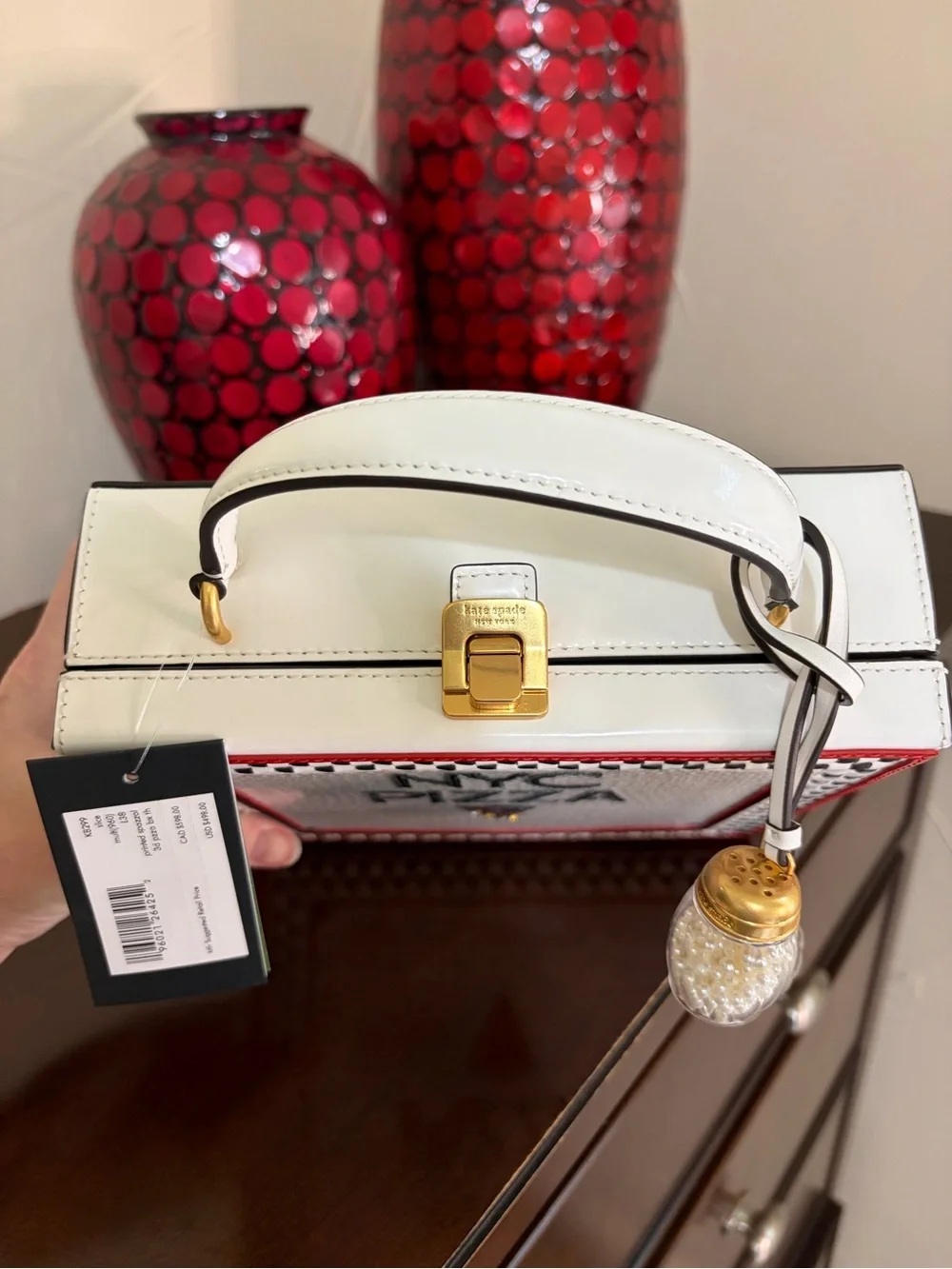 NWT Kate Spade Slice 3D Pizza Box Top Handle Crossbody Bag KB299 MSRP $498